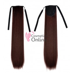 Extensie de par coada dreapta cu snur si pini 60 cm cod 10345A830 Castaniu Inchis Mixt